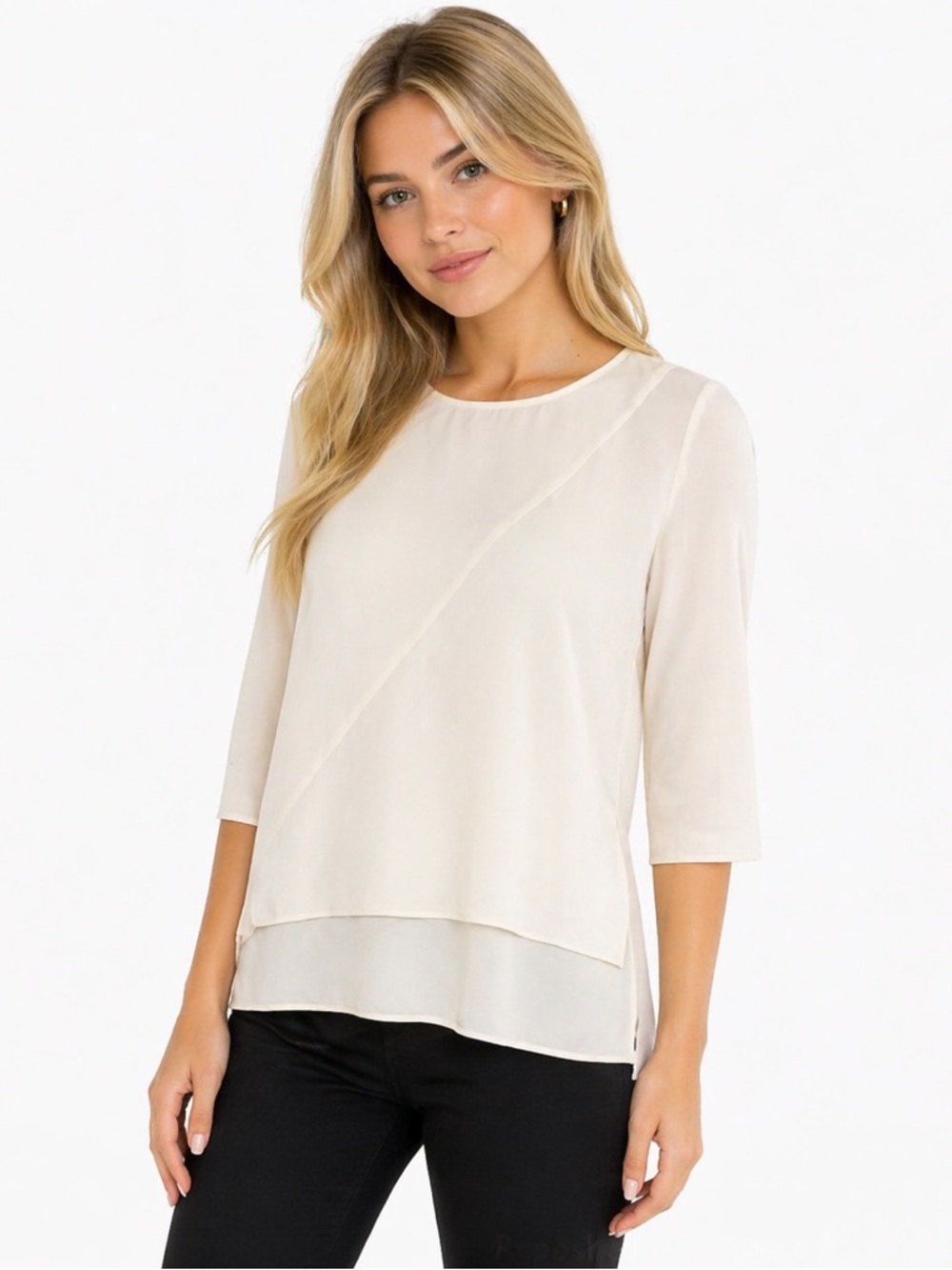 NWT Wilfred Savane silk cream hi lo blouse - xs